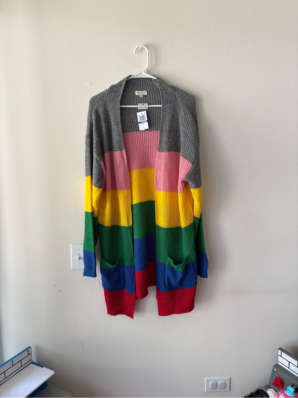 Ultra Flirt Multicolor Striped Open-Front Cardigan
